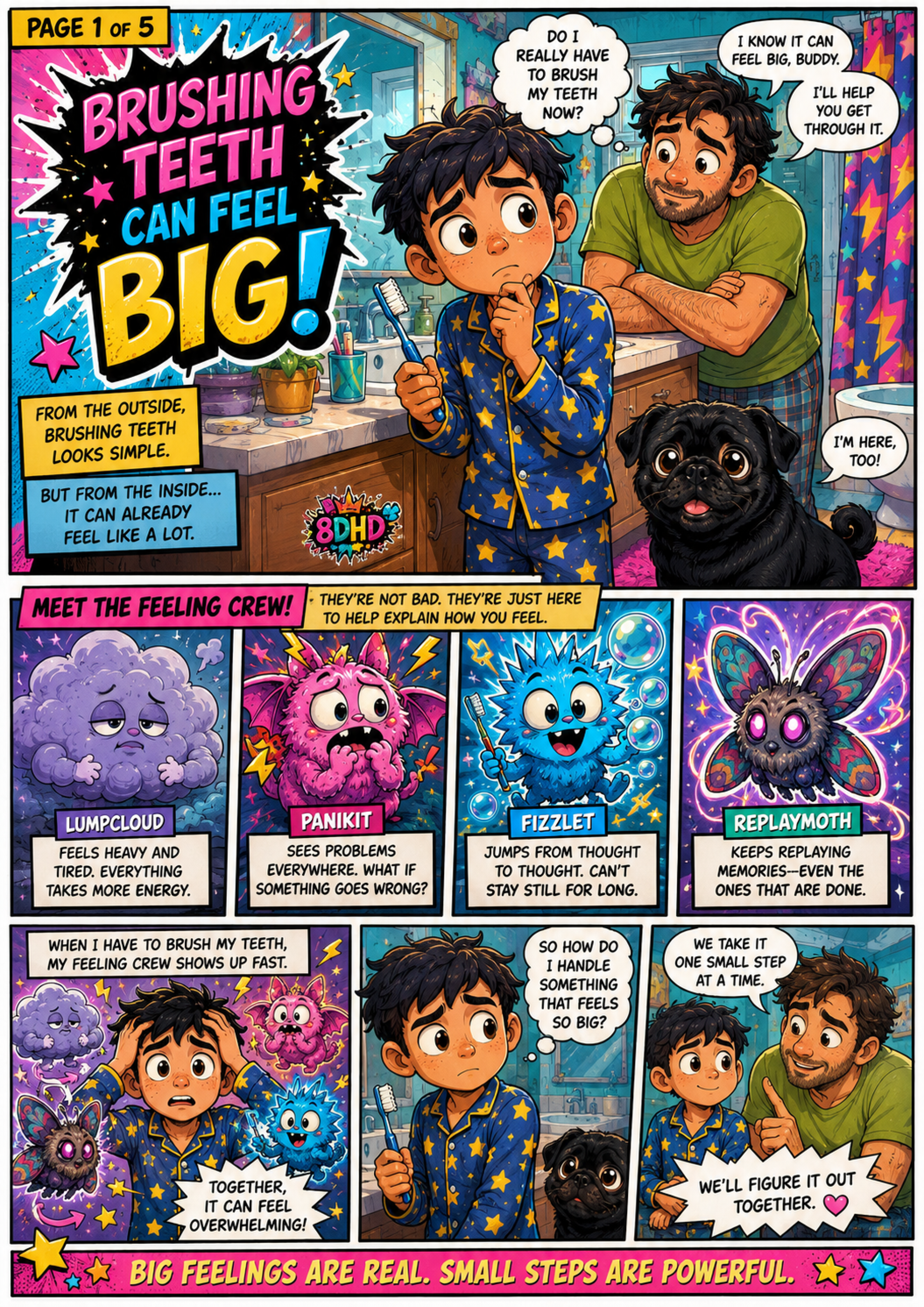 First page preview of Brushing Teeth Can Feel Big