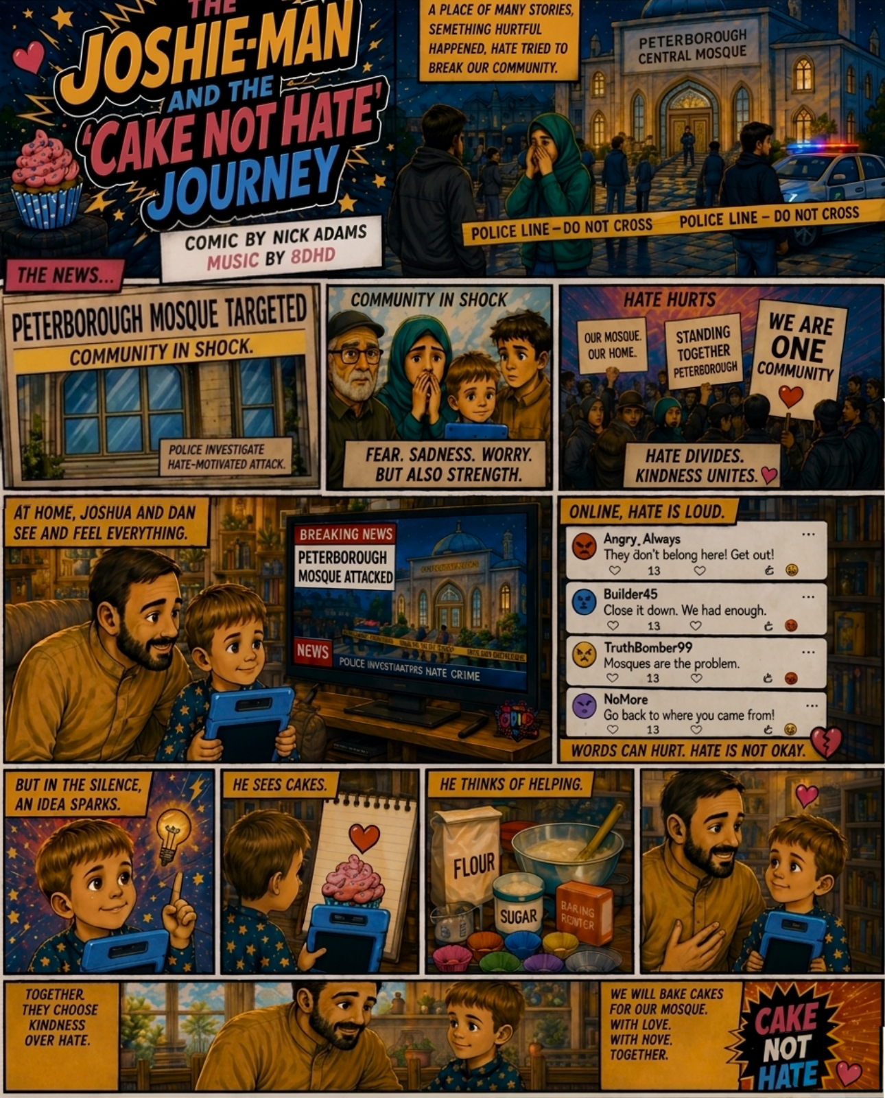 First page preview of the Cake Not Hate comic project