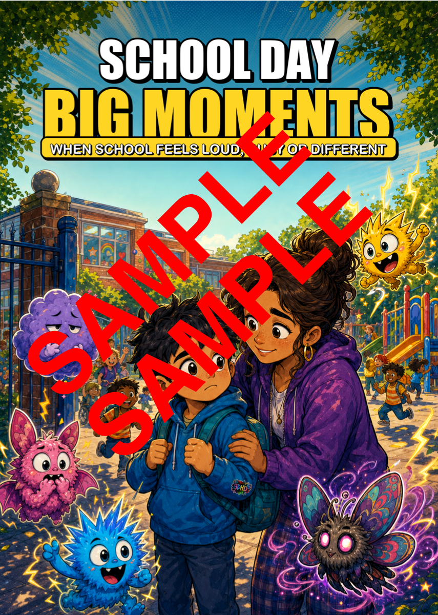 Preview of 8DHD School Day Big Moments comic resource sample